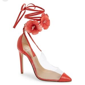 Brother Vellies de Fleur Ankle Tie Pointed Toe Pump